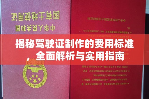 西城揭秘驾驶证制作的费用标准，全面解析与实用指南